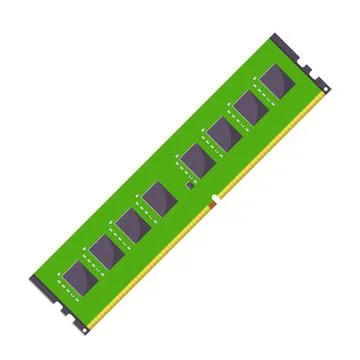 RAM Memory Illustration. Clean Icon Design Element on Isolated White Backgrou Illustrazione stock