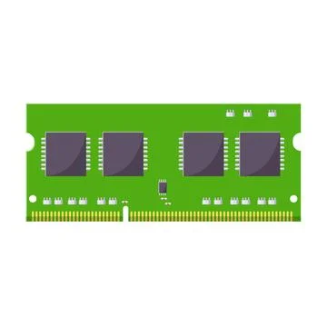 RAM Memory Illustration. Clean Icon Design Element on Isolated White Backgrou Stock Illustration