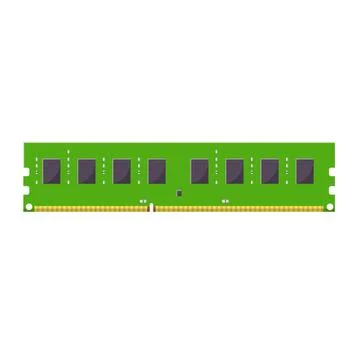 RAM Memory Illustration. Clean Icon Design Element on Isolated White Backgrou Illustrazione stock