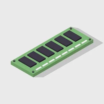 Ram memory isometric illustrated Illustrazione stock