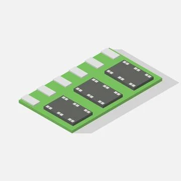 Ram memory isometric illustrated Illustrazione stock