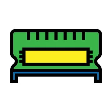 RAM memory line icon isolated on white background. Black flat thin icon on .. Illustrazione stock