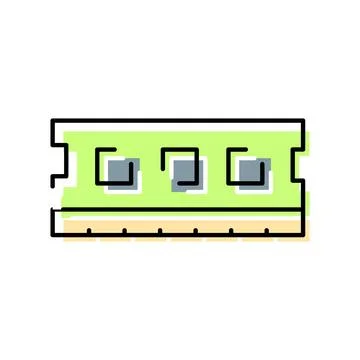 Ram memory module flat icon representing computer hardware Stock Illustration