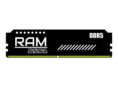 RAM memory module isolated on white background, vector illustrations Stock Illustration