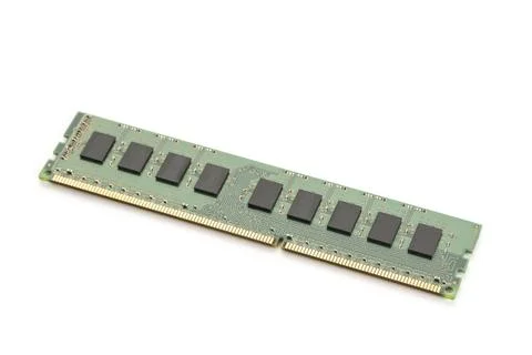 RAM memory module isolated on white background. Computer hardware Stock-Fotos