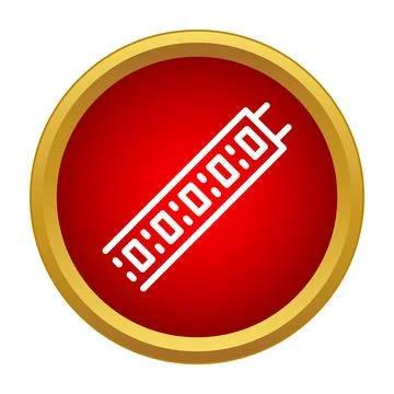 Ram memory module outline icon in red circle Illustrazione stock