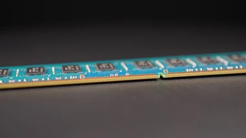 RAM memory module part of computer system hardware. RAM chips in demand for.. Stock Footage 330202993