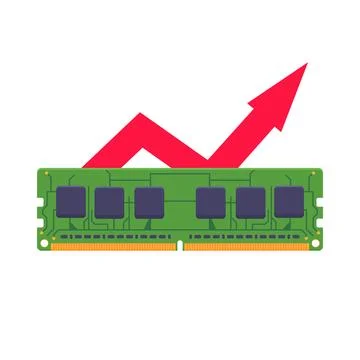 RAM Memory Module with Upward Growth Arrow Illustration イラスト素材