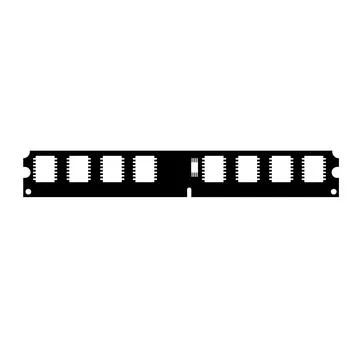 RAM Memory Silhouette. Black and White Icon Design Element on Isolated Whit.. Illustrazione stock