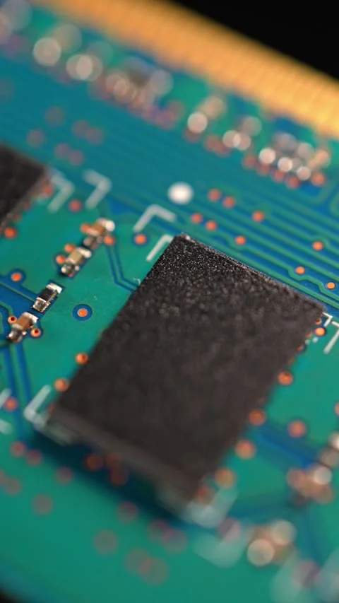 RAM memory sticks module macro view, computer hardware. RAM shortage and pr.. Stock Footage 329323236