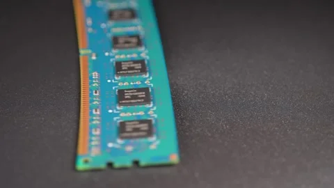 RAM memory sticks module macro view, computer hardware. RAM shortage and pr.. Stock Footage 330203003
