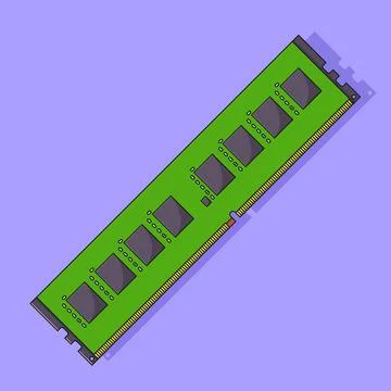 RAM Memory Vector Icon Illustration with Outline for Design Element, Clip A.. Stock Illustration