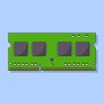 RAM Memory Vector Icon Illustration with Outline for Design Element, Clip A.. Stock-Illustration