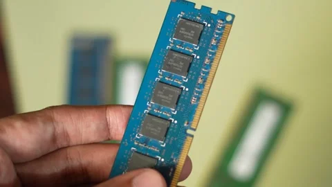 RAM Module Close Up, Electronics Market Price Concept Stock Footage 326349237
