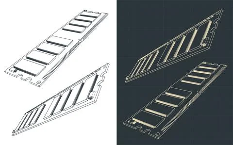 RAM module drawings Stock Illustration