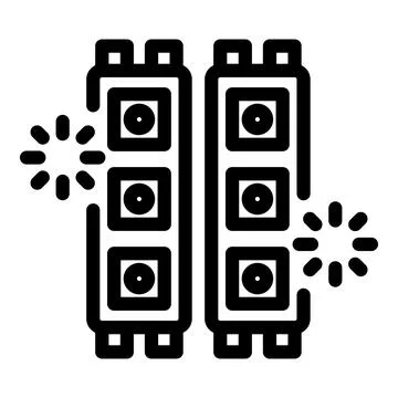 Ram modules receiving and transferring data with light effect Stockillustratie