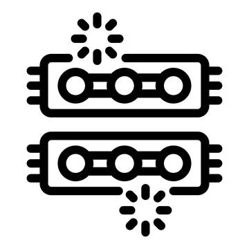 Ram modules undergoing active processing and data transfer, highlighting sp.. Stock Illustration