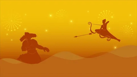 Ram Navami - Dussehra Animated Background Stock Footage 176665622