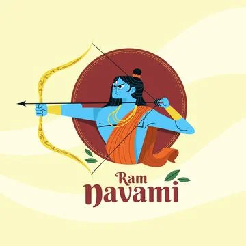 Ram navami using the bow and arrow Stock Illustration