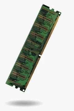 RAM on a PC isolated on a white background Stock Photos