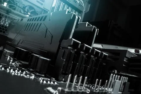 RAM Random Access Memory Modules Close Up Stock Photos