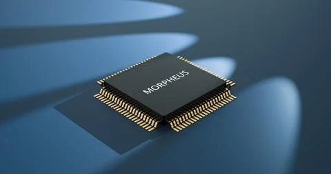 RAM - Random Access Memory processor with golden pin Illustrazione stock