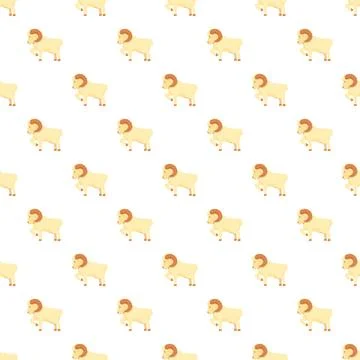 Ram sheep with horns repeating in a seamless pattern Stockillustratie
