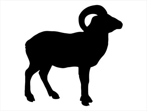 Ram silhouette vector art Stock Illustration