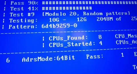 RAM test for  computer memory interface Foto stock