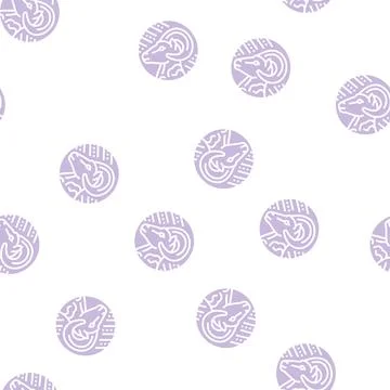 Ram zodiac glyph seamless pattern Stock Illustration