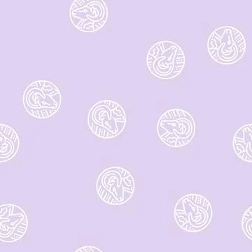 Ram zodiac line seamless pattern Stock Illustration
