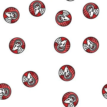Ram zodiac vector seamless pattern Illustrazione stock