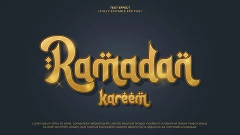Ramadan 3D Vector Text Effect 스톡 일러스트