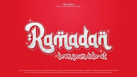 Ramadan 3D Vector Text Effect 스톡 일러스트