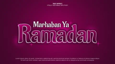 Ramadan 3D Vector Text Effect 스톡 일러스트