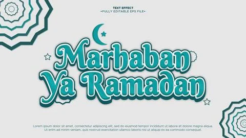 Ramadan 3D Vector Text Effect 스톡 일러스트