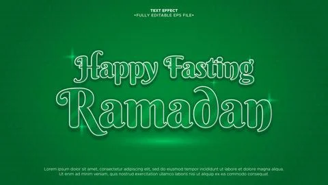 Ramadan 3D Vector Text Effect 스톡 일러스트
