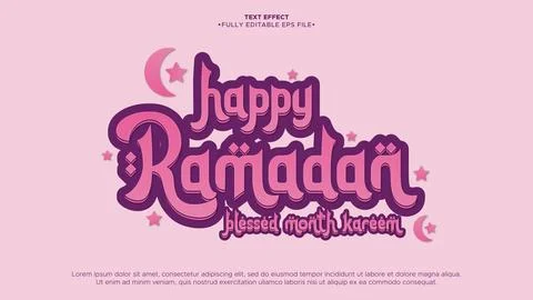Ramadan 3D Vector Text Effect 스톡 일러스트