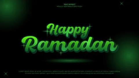 Ramadan 3D Vector Text Effect 스톡 일러스트