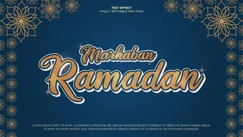 Ramadan 3D Vector Text Effect 스톡 일러스트
