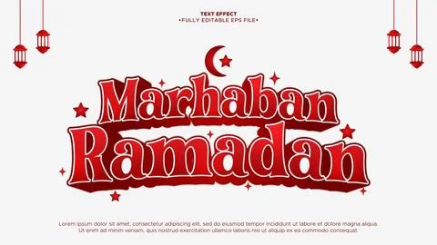 Ramadan 3D Vector Text Effect 스톡 일러스트