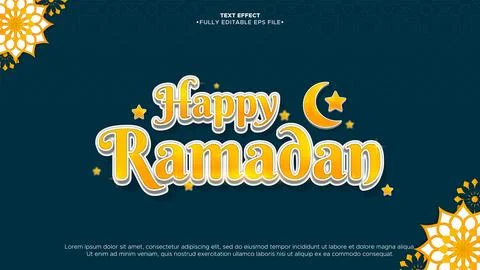 Ramadan 3D Vector Text Effect 스톡 일러스트