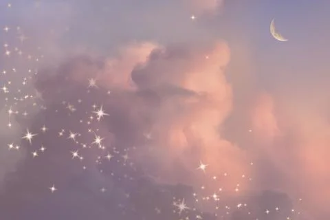 Ramadan aesthetic moon background design Stock Illustration