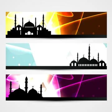 Ramadan and eid headers Stock Illustration