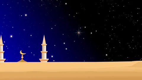 Ramadan and Eid Mubarak, Night Mosque Background Stock Footage 328262733