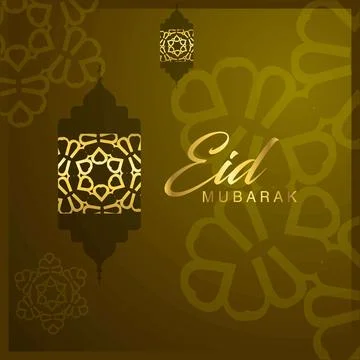 Ramadan and Eid typography with elegent design vector Stock Illustration