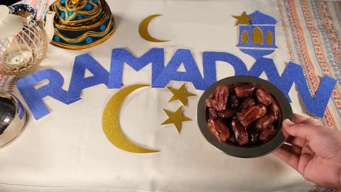 Ramadan and medjools Stock Footage 172454953