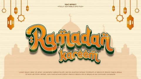 Ramadan Arabic 3D Text Effect 스톡 일러스트