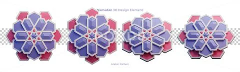 Ramadan Arabic Pattern 3D Design Elements PSD Template