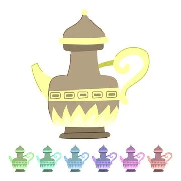 Ramadan arabic tea pot vector cartoon graphic Stock Illustration
